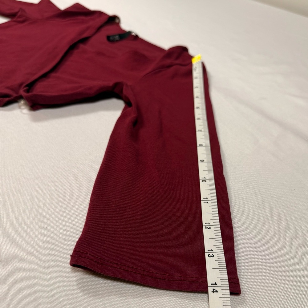 Love Culture Burgundy Wrap Crop Top - Picture 6 of 10